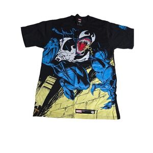 HUF x Marvel Venom T-Shirt Mens Small Black Blue Graphic Streetwear Tee